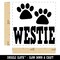 Westie West Highland White Terrier Dog Paw Prints Fun Text Self-Inking Rubber Stamp Ink Stamper